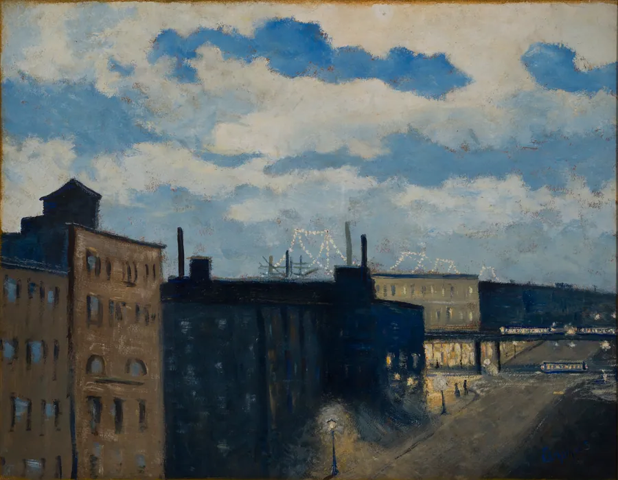 New York Street at Dusk by Louis Eilshemius, American, b. Arlington, New Jersey, 1864–1941