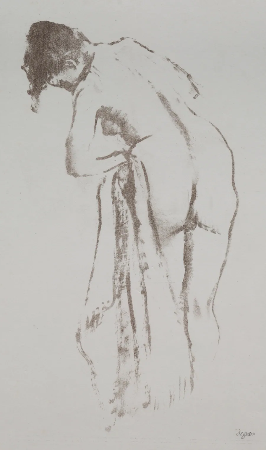 Nude Woman with Towel, Standing by Edgar Degas