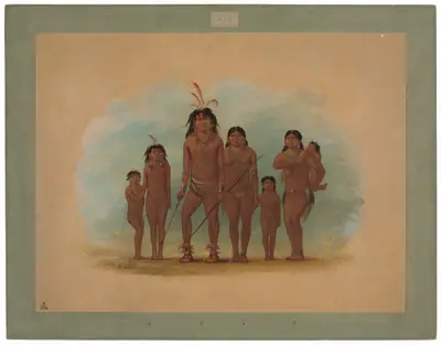 Lengua Chief, His Two Wives, and Four Children