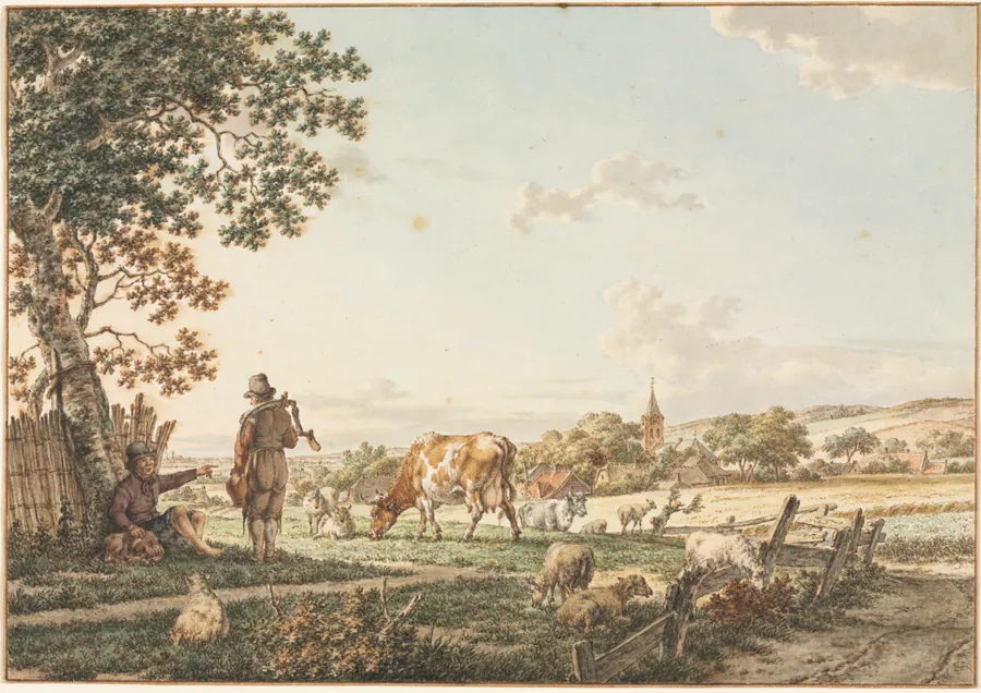 Pastoral Landscape with Village by Jacob Cats