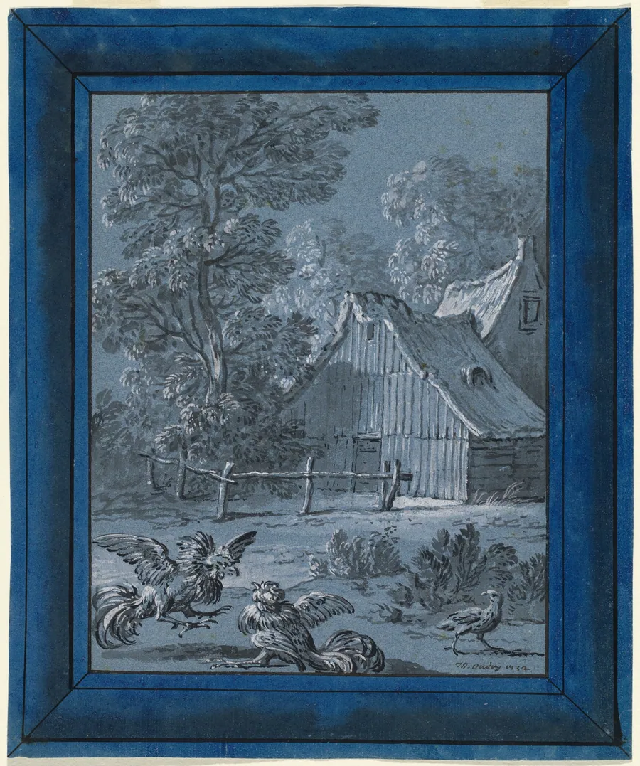 The Partridge and the Cocks by Jean-Baptiste Oudry