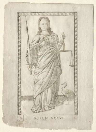 Justice (from the Tarocchi, series B: Cosmic Principles & Virtues, #37)