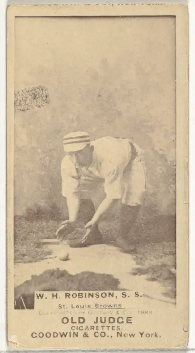 William H. "Yank" Robinson, Shortstop, St. Louis Browns, from the Old Judge series (N172) for Old Judge Cigarettes