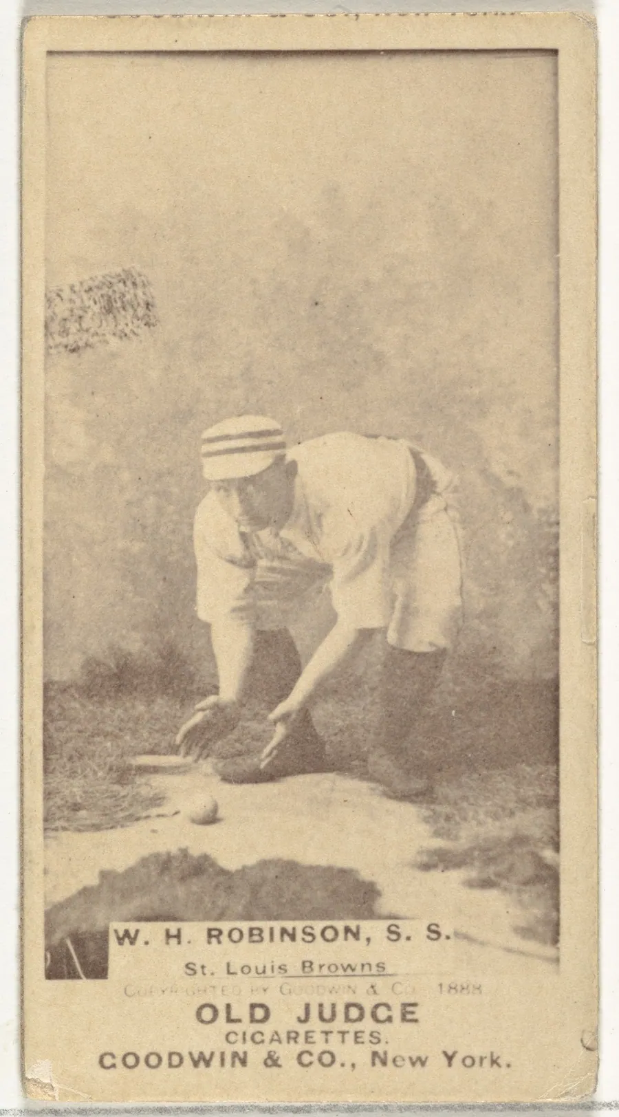 William H. "Yank" Robinson, Shortstop, St. Louis Browns, from the Old Judge series (N172) for Old Judge Cigarettes by Goodwin & Company