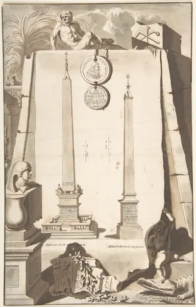 A View of Two Obelisks, One in the Vatican and the Other on the Esqualine Hill