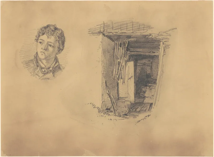 Head of a Boy; and the Entrance to a Shack by John Singer Sargent
