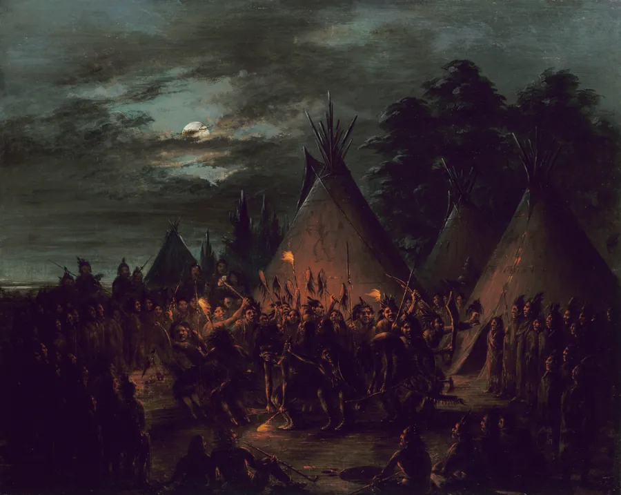 Scalp Dance, Sioux by George Catlin, born Wilkes-Barre, PA 1796-died Jersey City, NJ 1872