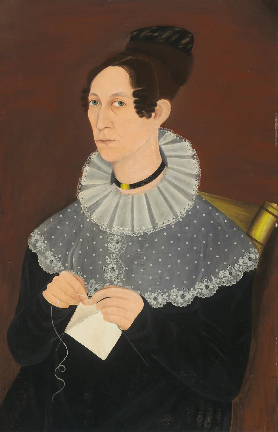 Probably Sarah Cook Arnold Knitting by American 19th Century