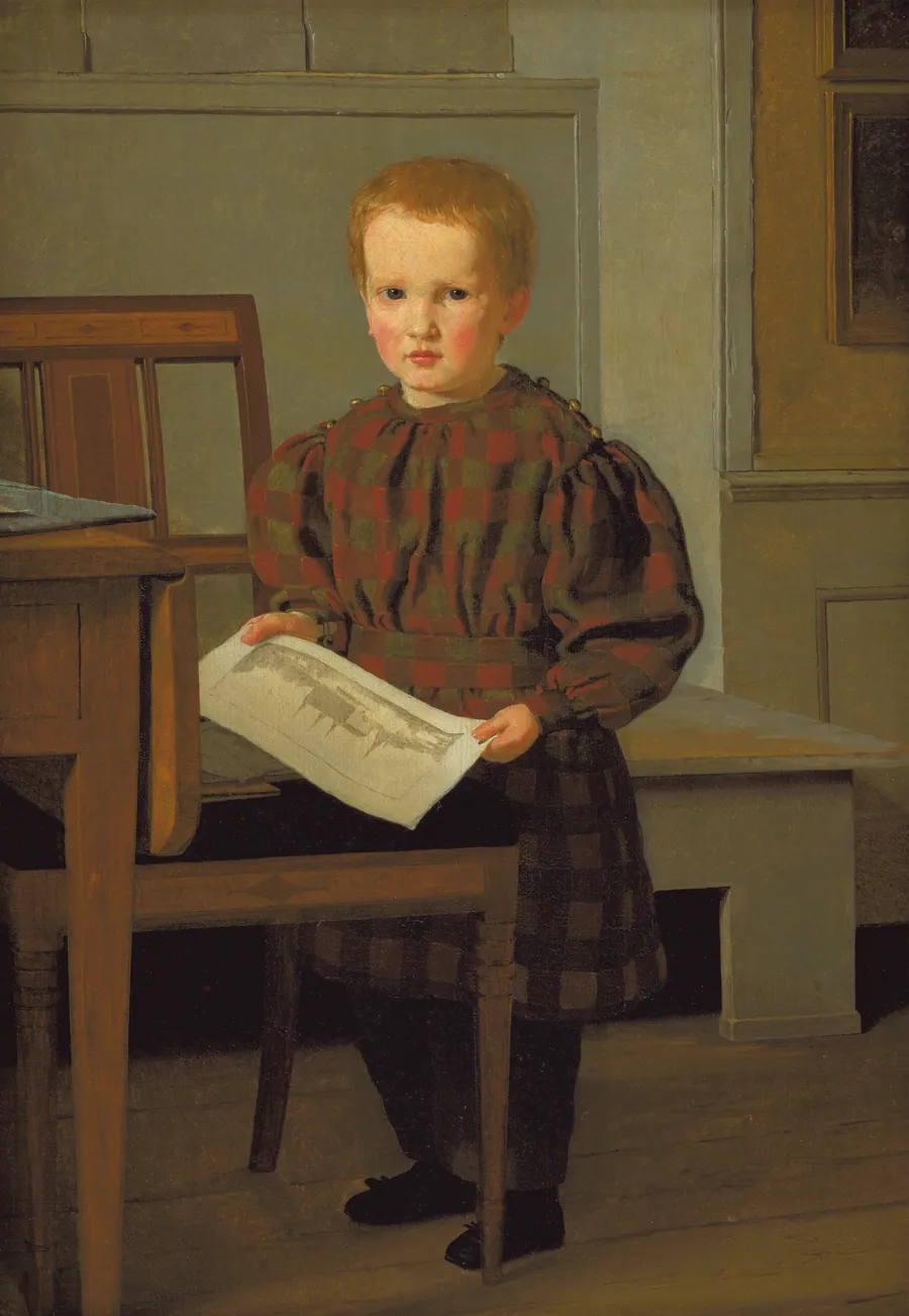 Julius Eckersberg som dreng i Eckersbergs atelier på Charlottenborg by Christen Købke