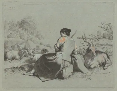 Seated Shepherdess