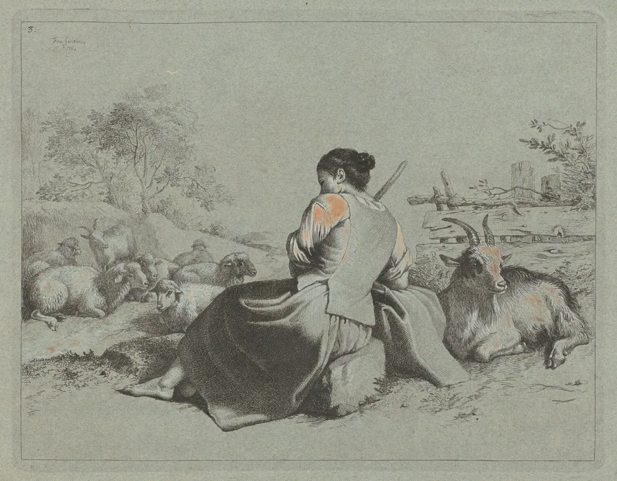 Seated Shepherdess by Francesco Londonio