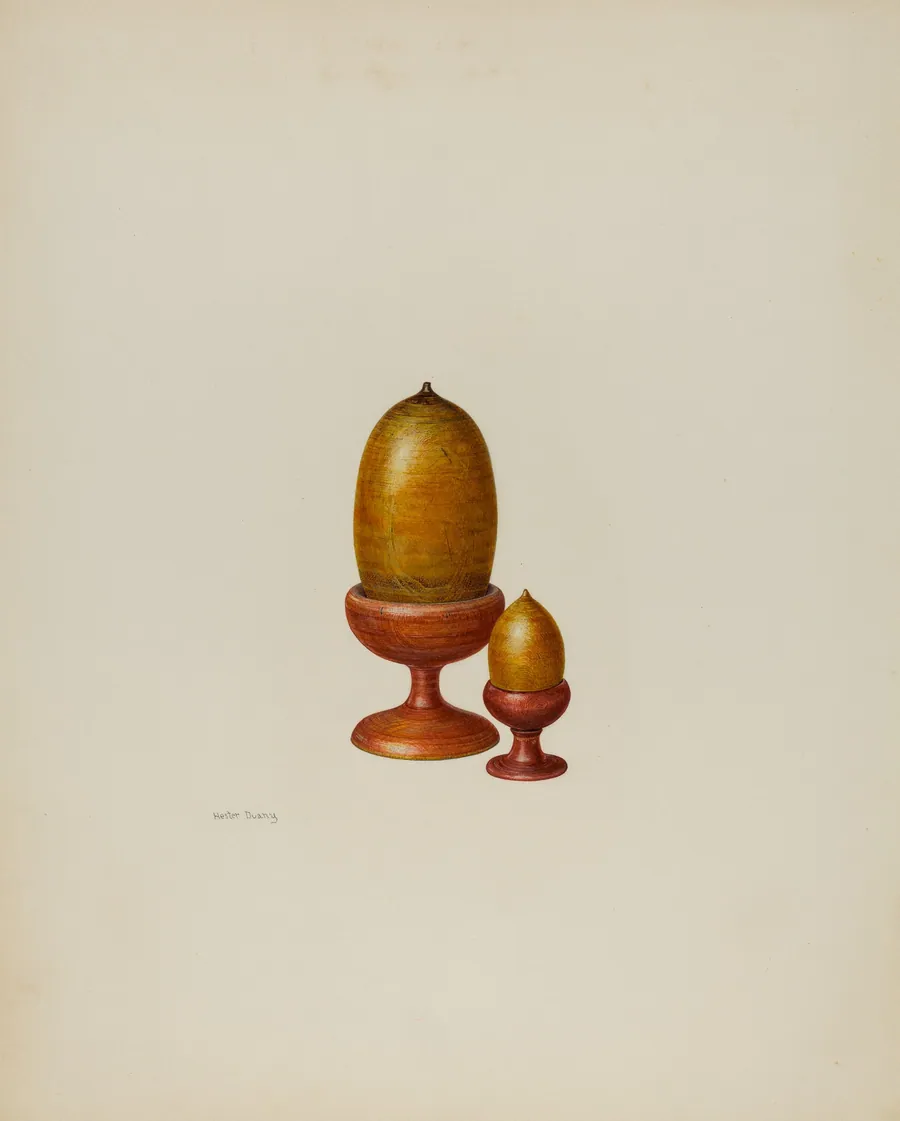 Pa. German Wooden Acorns by Hester Duany