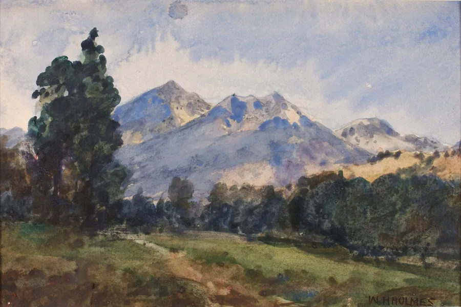 Wyoming Foot Hills by William Henry Holmes, born Cadiz, OH 1846-died Royal Oak, MI 1933