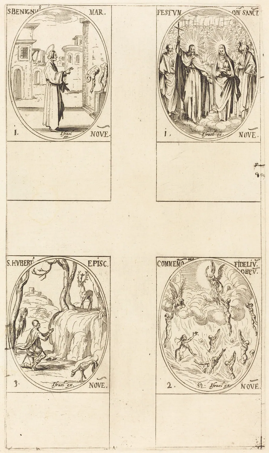 St. Benignus; Festival of All Saints; Commemoration of the Dead; St. Hubert by Jacques Callot