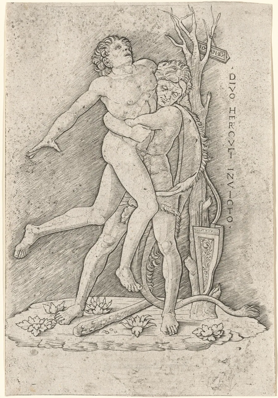 Hercules and Antaeus by Giovanni Antonio da Brescia