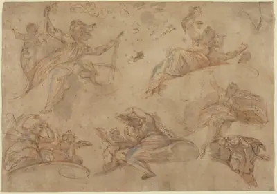 Allegorical Figures Seen from Below