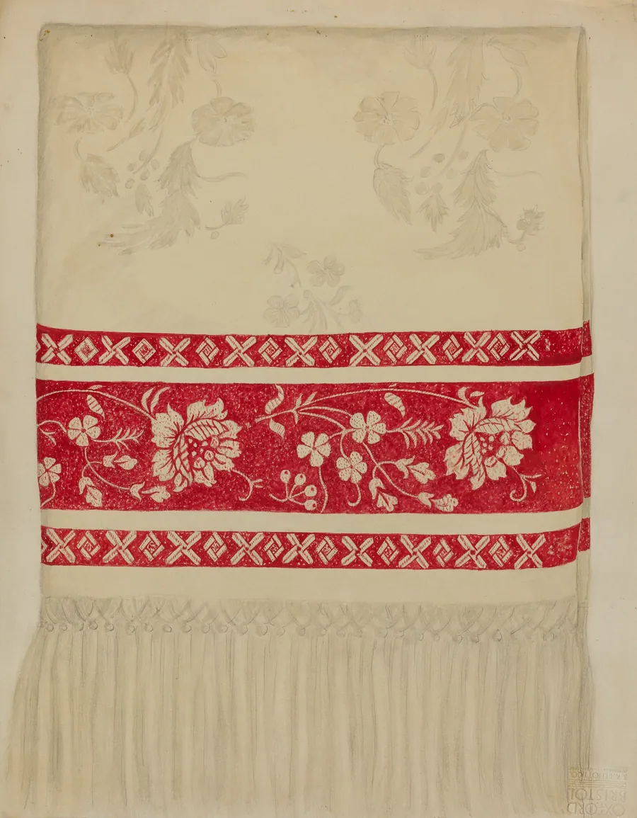 Linen Towel - Flower Design by Eva Wilson