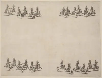 Cavaliers Fighting with Swords