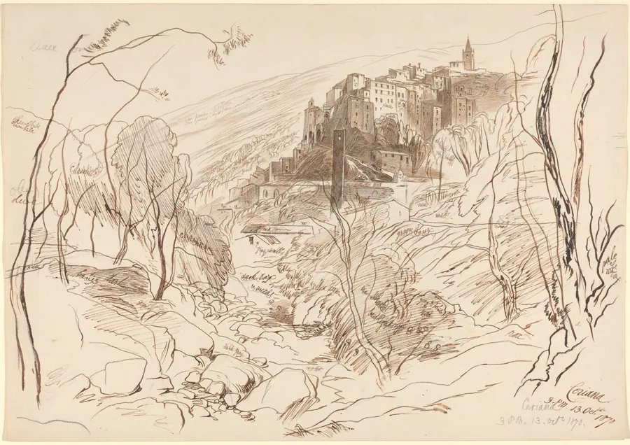 View of Ceriana by Edward Lear