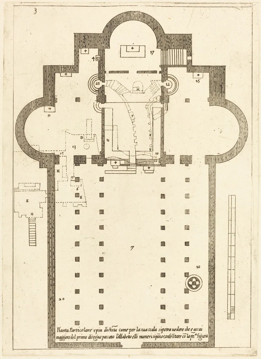 Plan of the Church of the Holy Manger by Jacques Callot