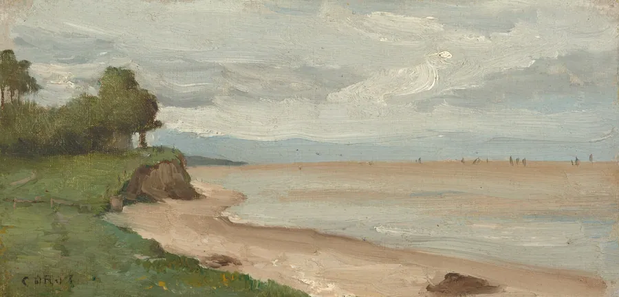 Beach near Etretat by Jean-Baptiste-Camille Corot