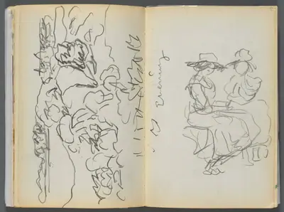 Sketchbook- The Granite Shore Hotel, Rockport, page 134 & 135: "Evening"