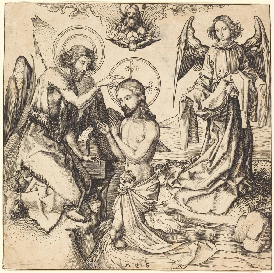 The Baptism of Christ by Martin Schongauer