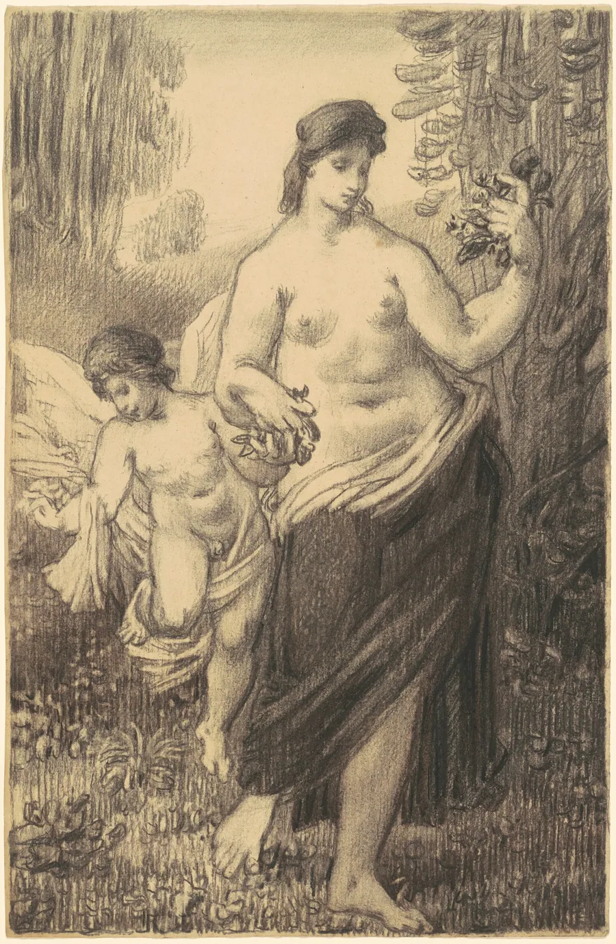 Nude Walking with Cupid by William Perkins Babcock