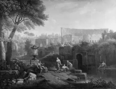 Landskab med Colosseum og Konstantinbuen