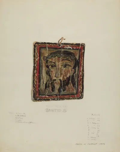 Small Christo Head - Retablo