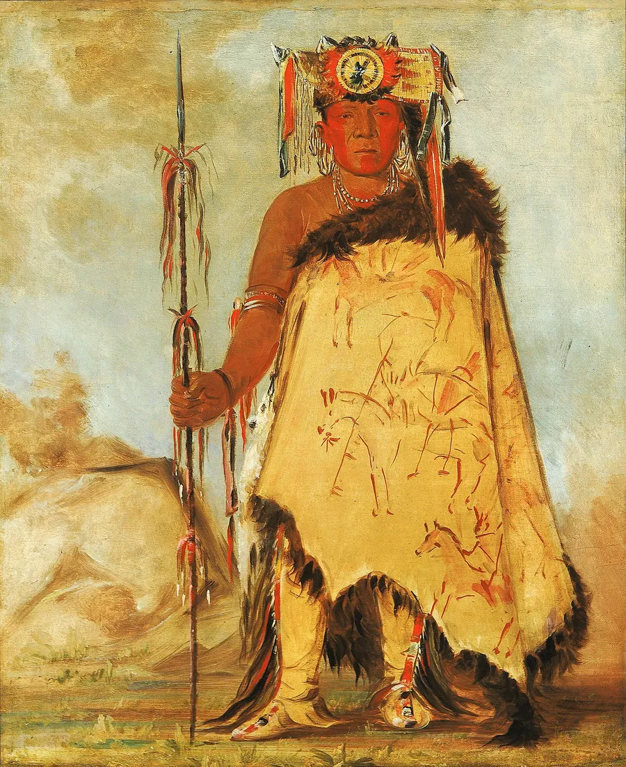 La-wée-re-coo-re-shaw-wee, War Chief, a Republican Pawnee by George Catlin, born Wilkes-Barre, PA 1796-died Jersey City, NJ 1872