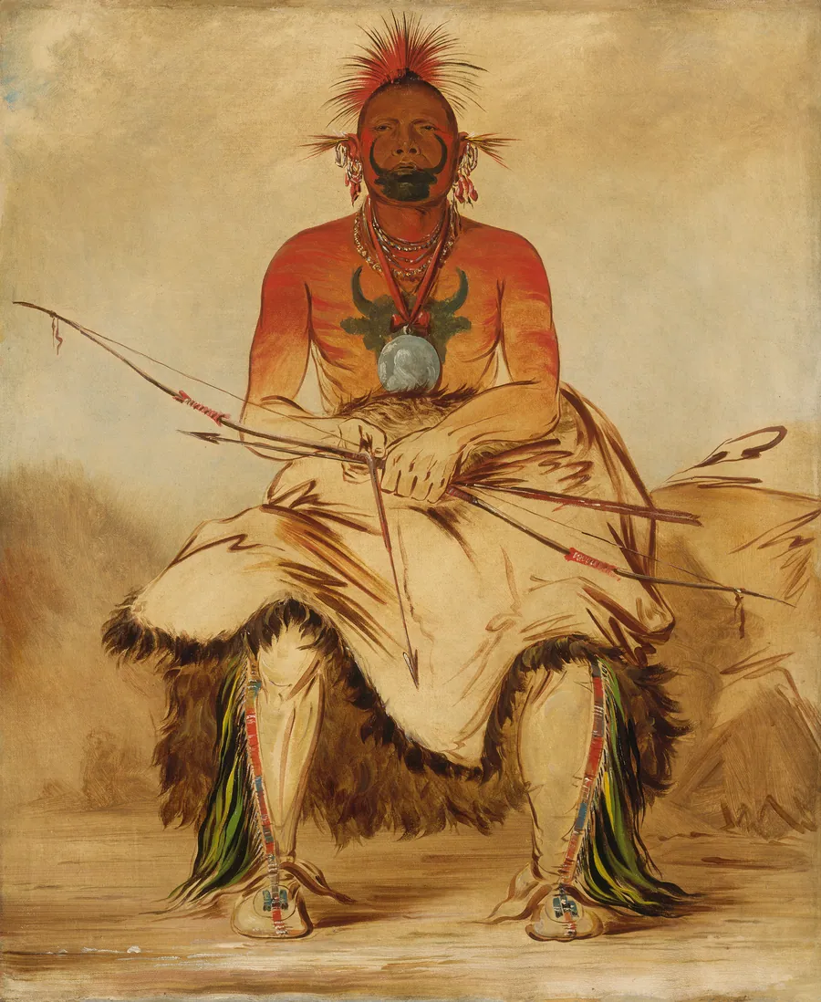 La-dóo-ke-a, Buffalo Bull, a Grand Pawnee Warrior by George Catlin, born Wilkes-Barre, PA 1796-died Jersey City, NJ 1872