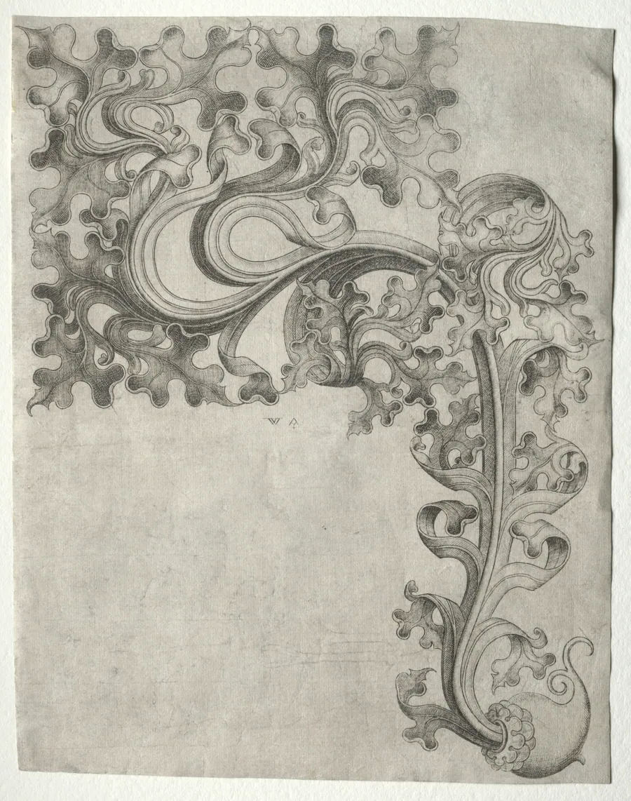 An Oak Leaf Ornament by Master W with the Key