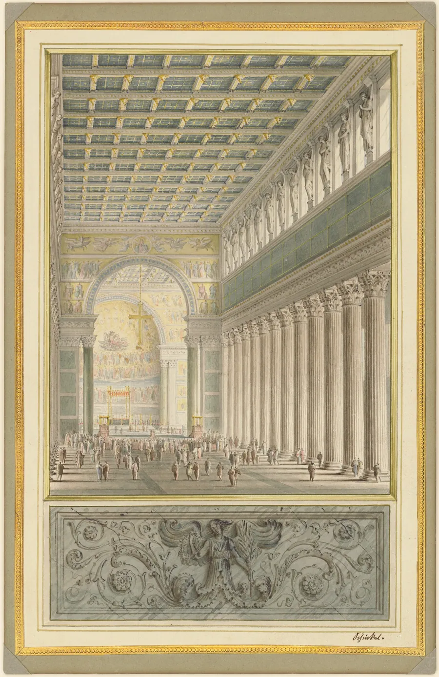 The Nave, Apse, and Crossing of a Cathedral for Berlin by Karl Friedrich Schinkel