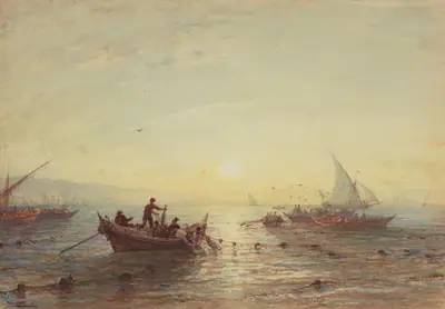 Tuna Fishing at Sunrise off the Coast near Marseilles