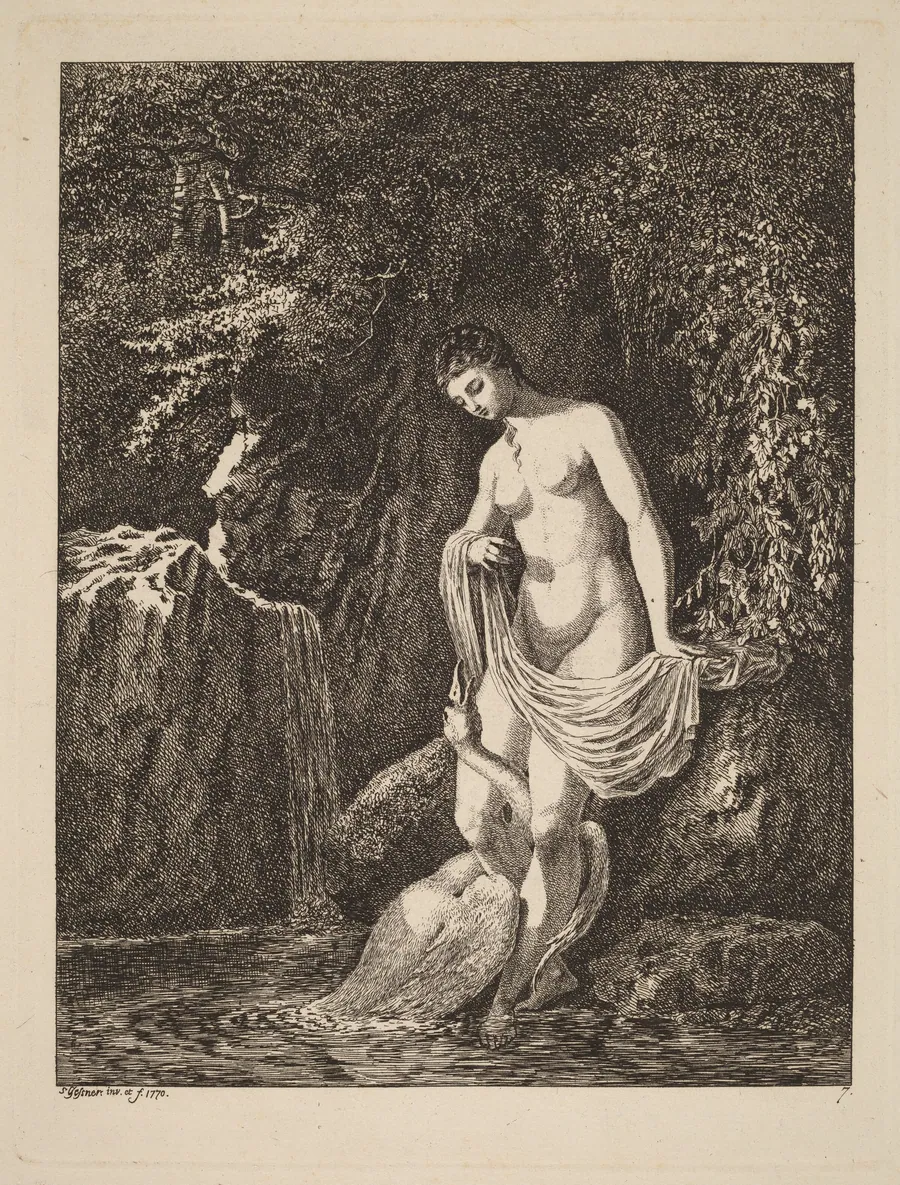 Leda and the Swan by Salomon Gessner