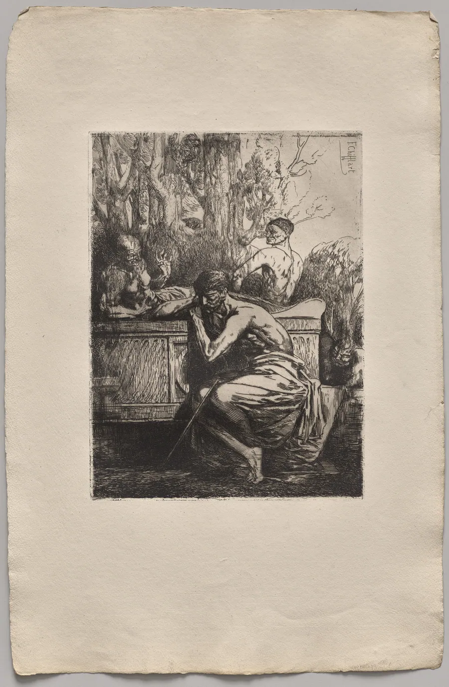 Meditation by Nicolas-François Chifflart