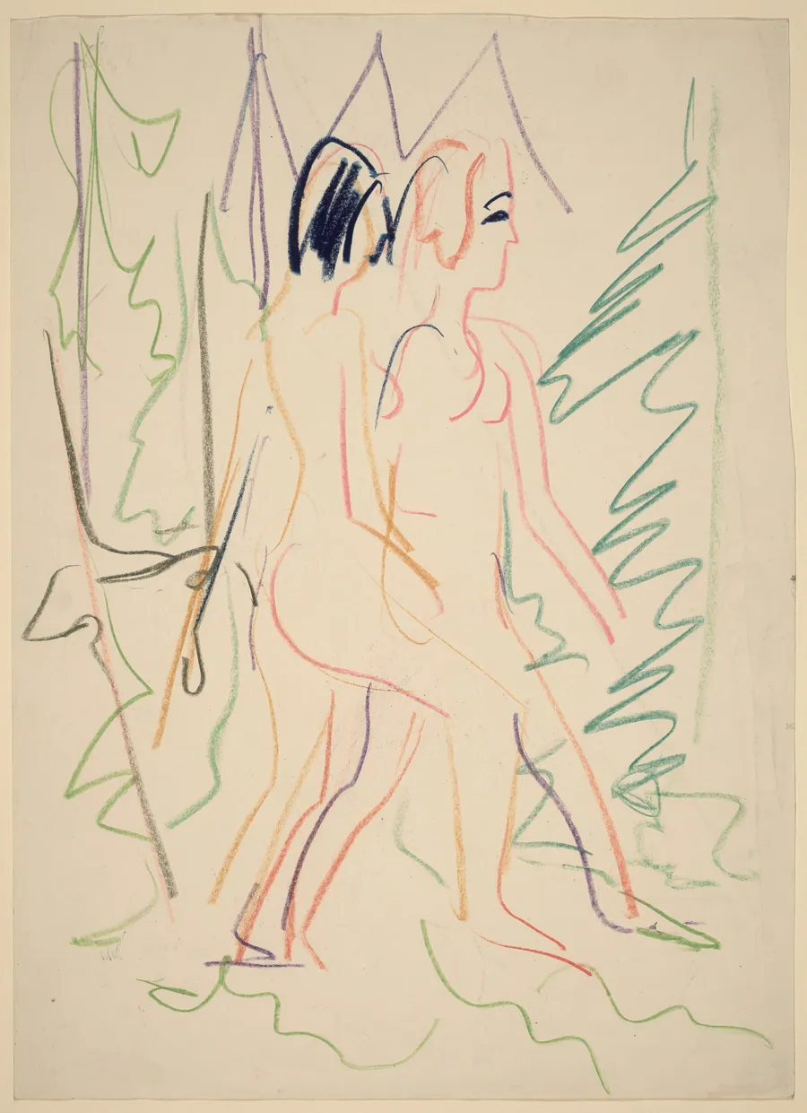 Two Nudes in a Forest by Ernst Ludwig Kirchner