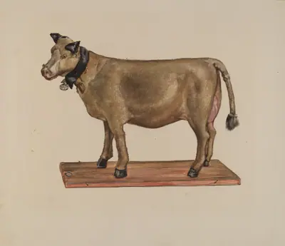 Toy Cow on Stand