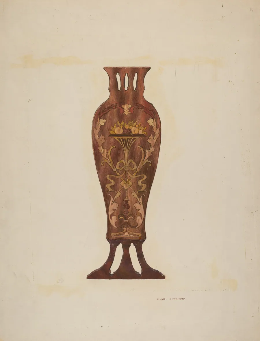 Inlaid Chippendale Chair Panel by Ralph Morton