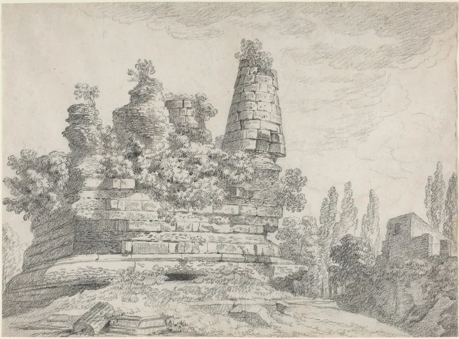 The Tomb of the Horatii and the Curatii at Albano by Louis Chaix