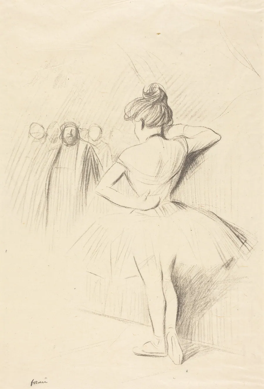 Danseuse accotée contre un portant (avec des figurants) (Dancer Leaning against an Upright (with extras)) by Jean-Louis Forain