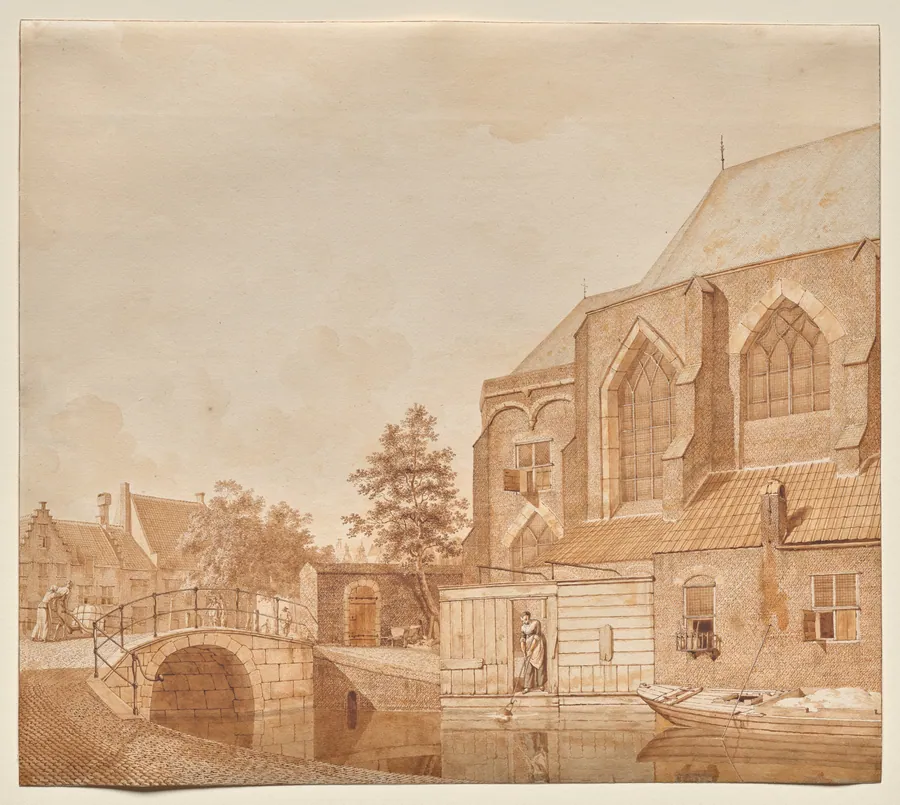 A View of the Nieuwe Kerk, Delft by Johannes Huibert Prins