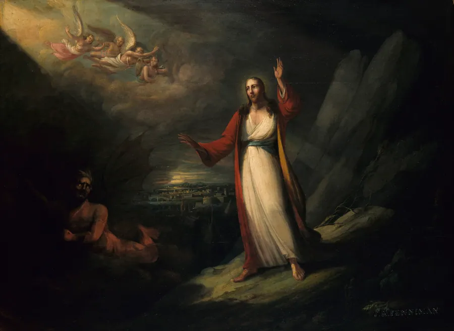 Christ Tempted by the Devil by John Ritto Penniman, born Milford, MA 1782-died Baltimore, MD 1841