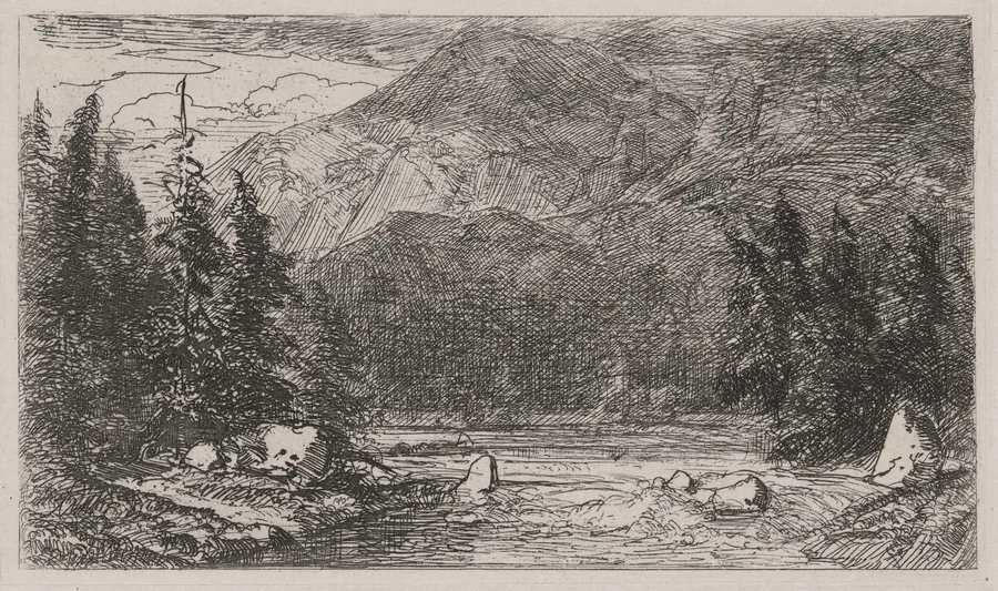 Mountain Stream with Rapids by Caspar Johann Nepomuk Scheuren