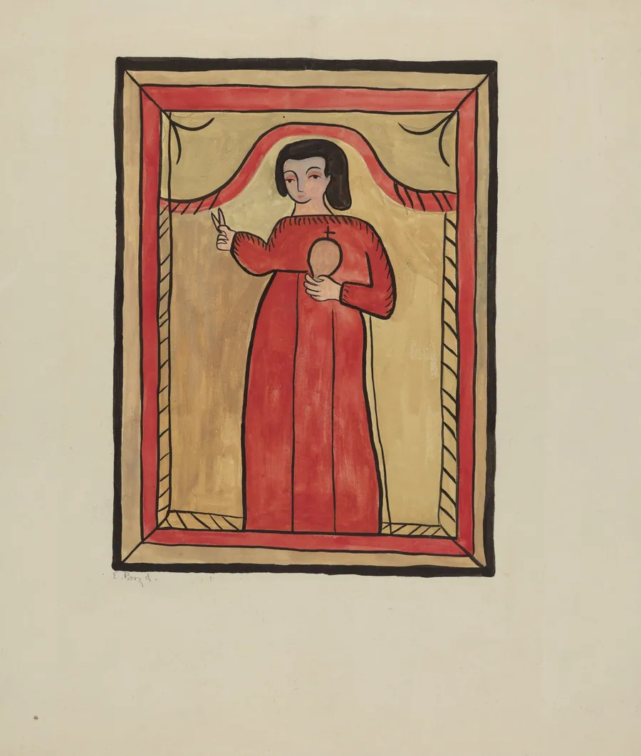 The Christ Child-Retalba El Nino Perdido, (The Lost Child) a Retabla by E. Boyd