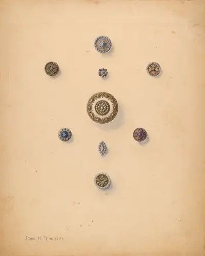 Nine Metal Buttons