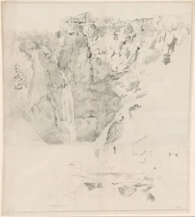 Cliffs with a Waterfall at Tivoli