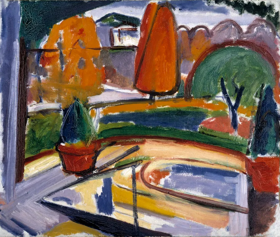 Landscape with Pond--Newman's Yard by Carl Newman, born Philadelphia, PA 1858-died Abington, PA 1932