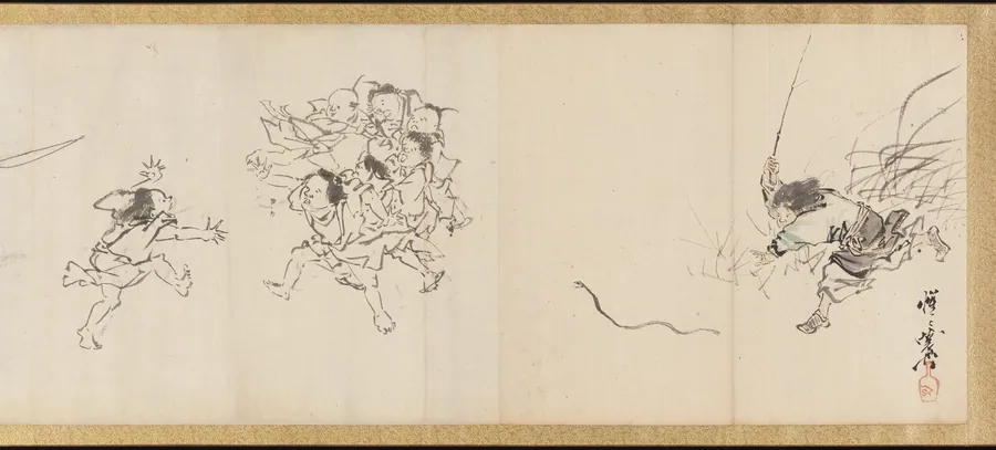 Handscroll by Kawanabe Kyōsai 河鍋暁斎
